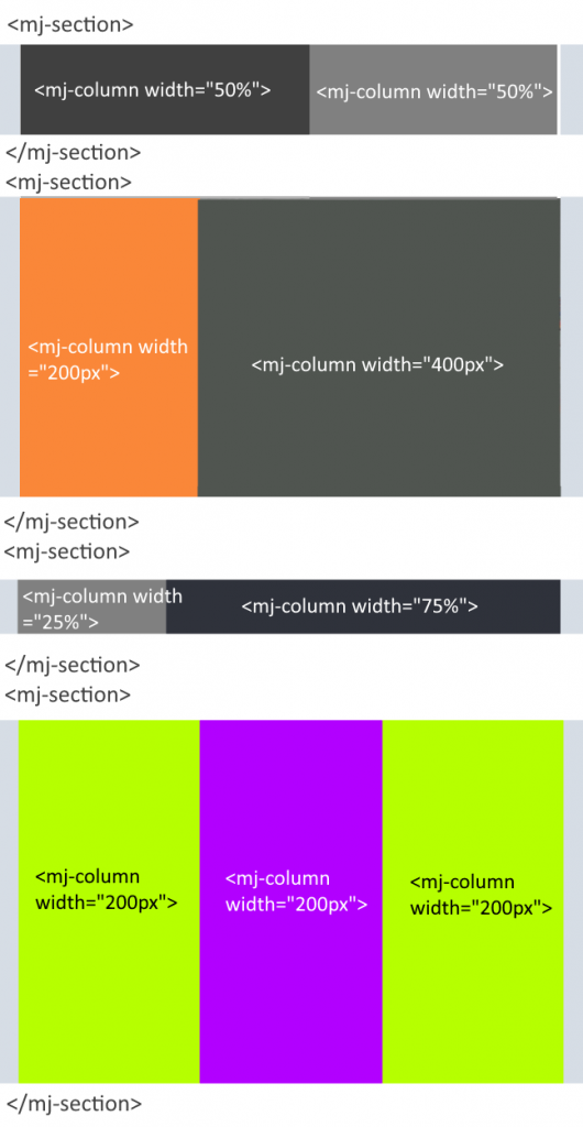 mjml 6 images side by side